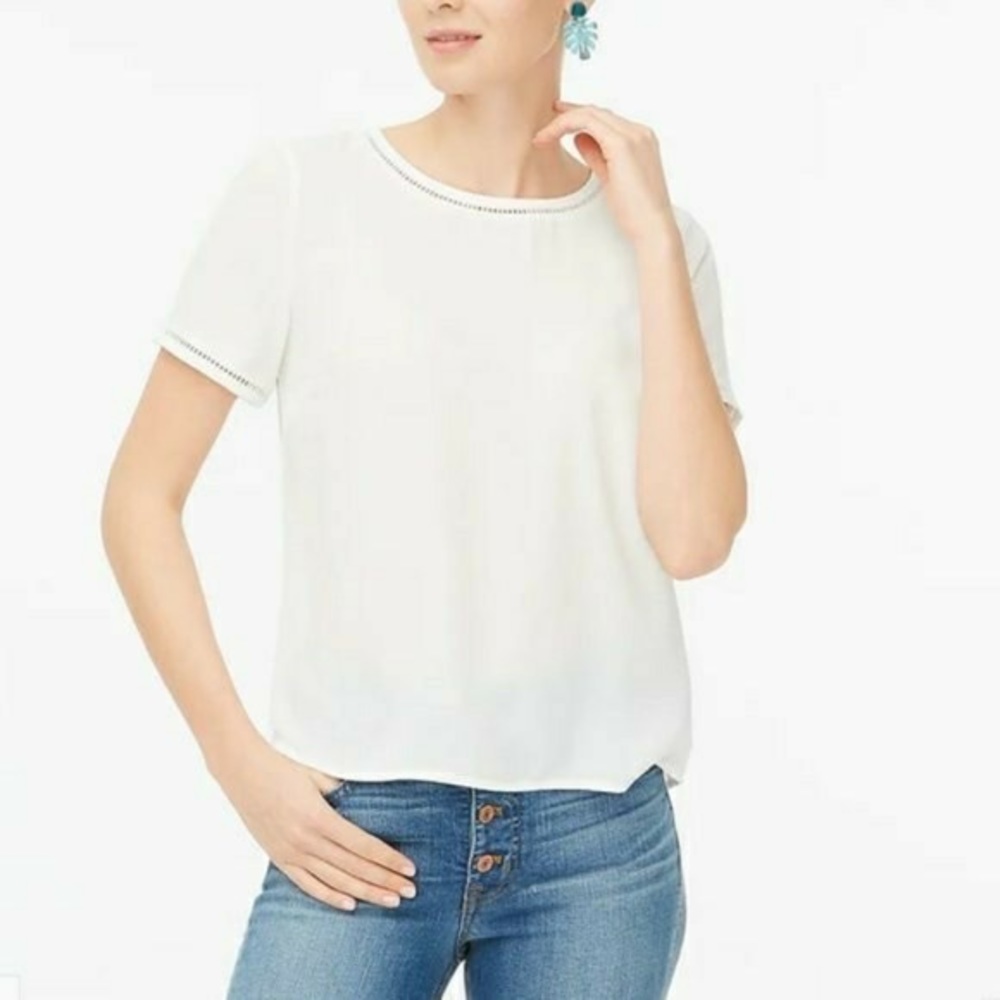 ✨NWT J. CREW LATTICE COLLAR BLOUSE✨